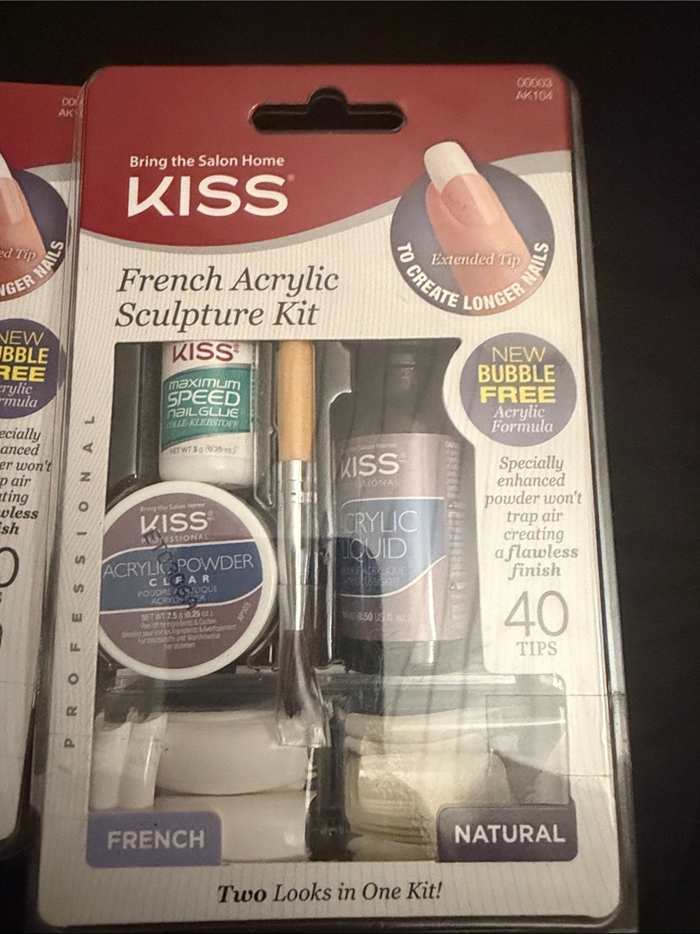 Kiss French Acrylic Sculpture Complete Kits-(3)& 2 Pink Dip powder Bundle
